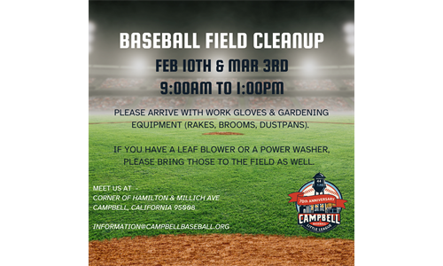 Field Cleanup - Feb 10th and Mar 3rd