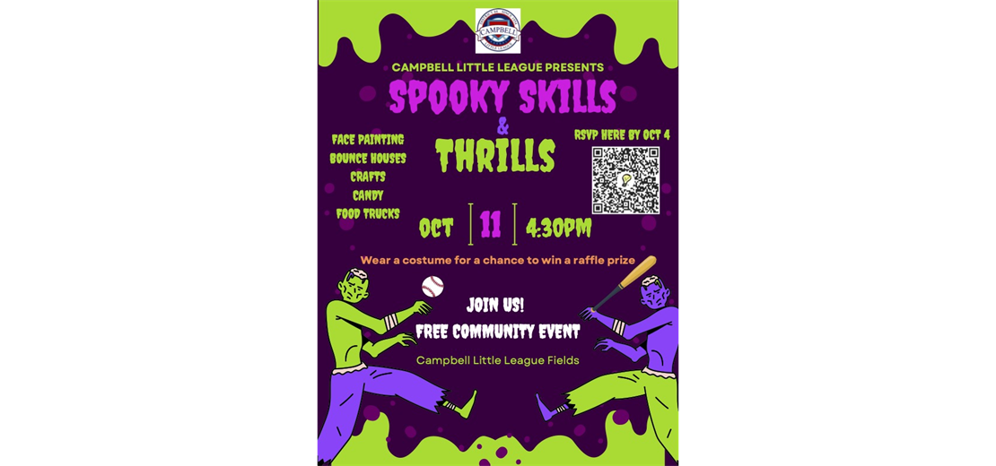 Spooky Skills and Thrills,  Sat Oct 11, 4:30PM